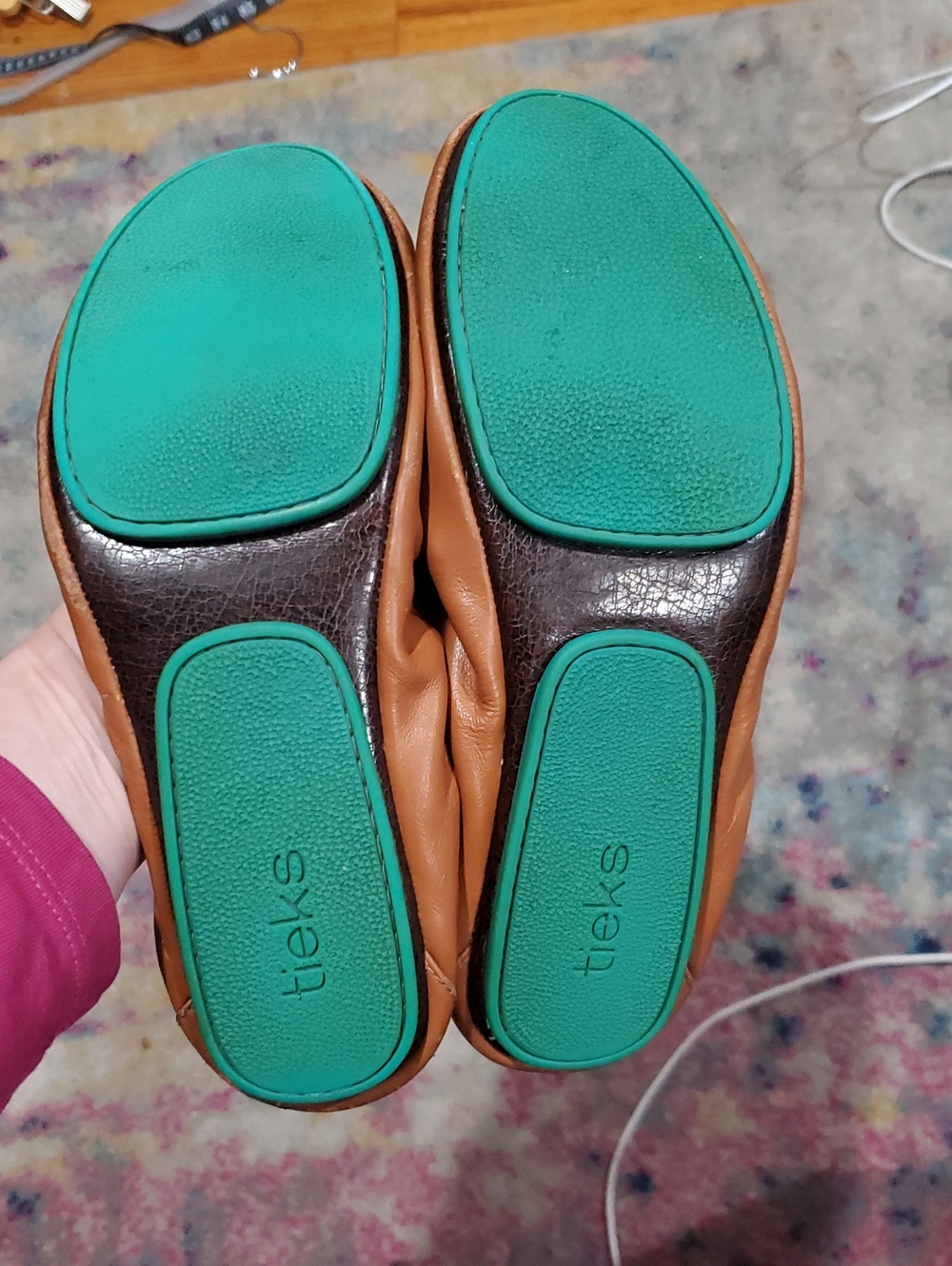 3 Pair Tieks - Silver Lake, Blue, And Brown - Size 9 - Picture 16 of 16